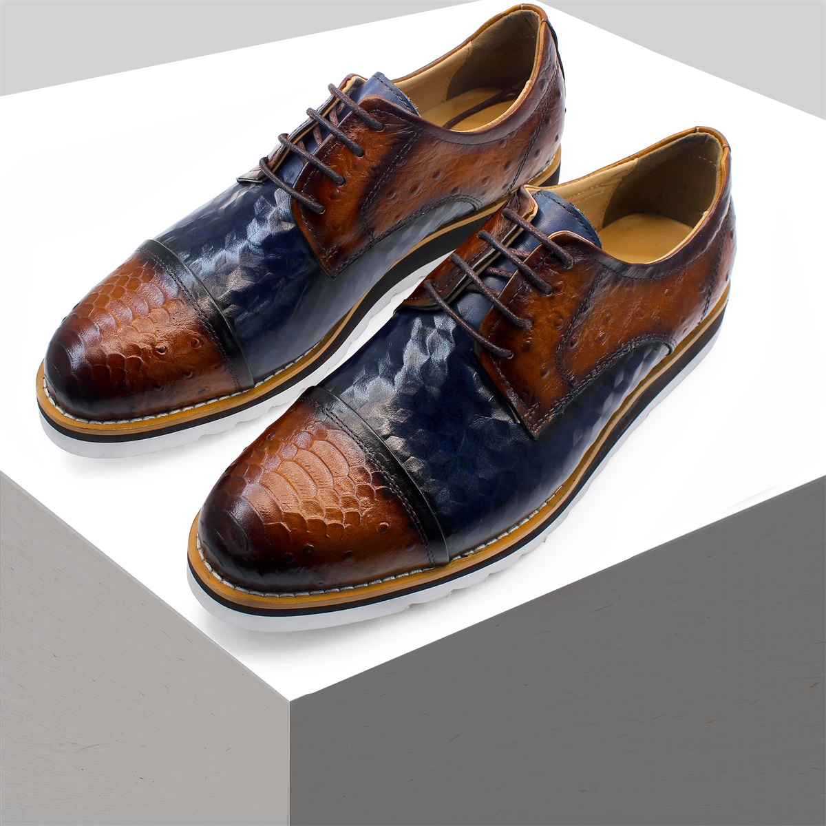 Men Formal Wear With Sneakers - Luxury Men's Genuine Leather Dress Sneakers