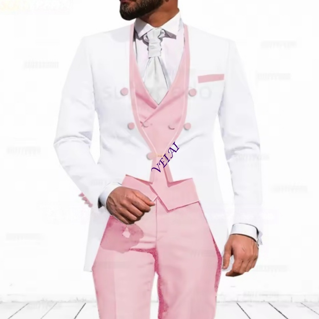 Men'S Formal Evening Wear - Customized Sky Blue 3-Piece Suit for