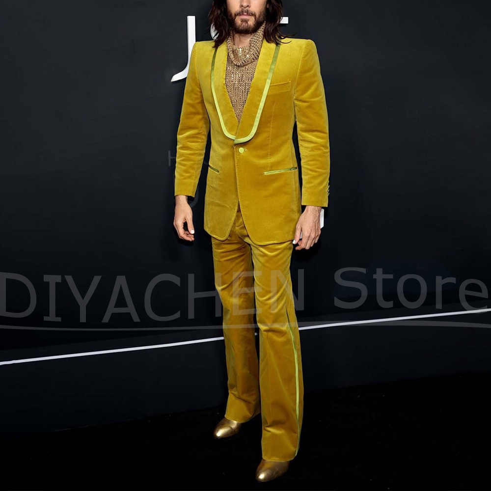 Chic Velvet Men Suits Shawl La - Men Formal Wear Wedding recension och pris