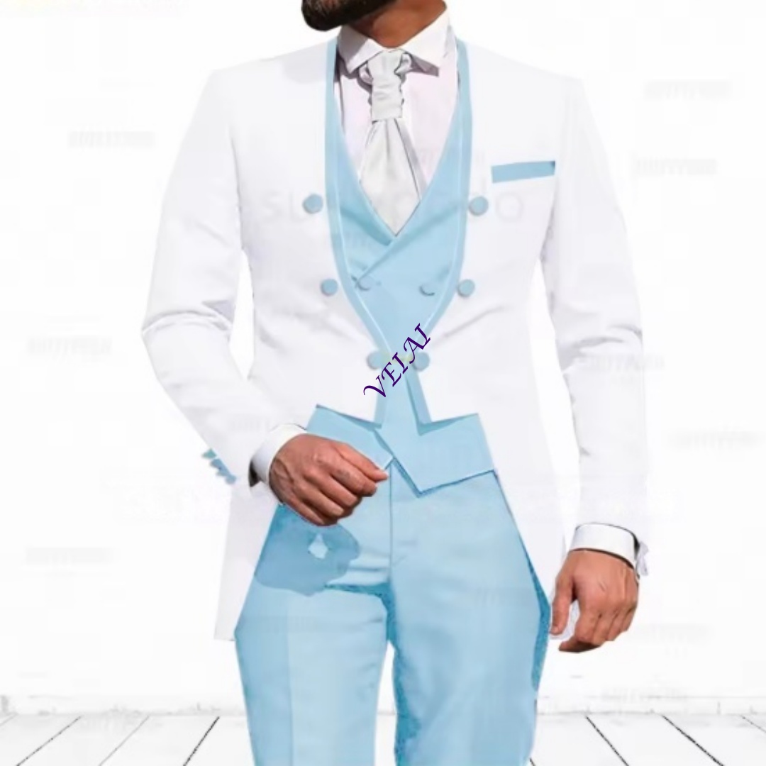 Customized Sky Blue 3-Piece Su - Men'S Formal Evening Wear recension och pris