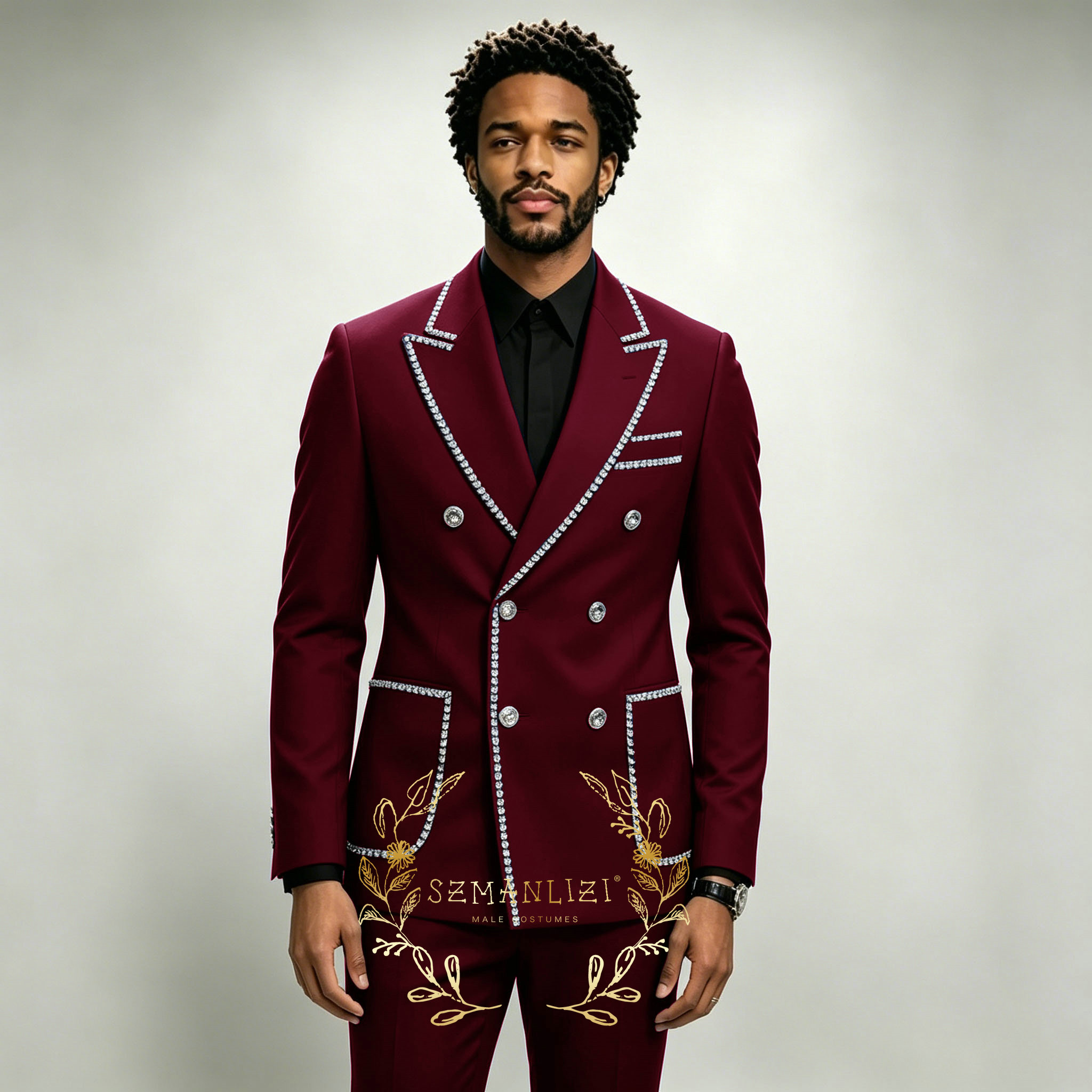Luxury Men's Suits 2 Pieces Ro - Men Formal Wear Wedding recension och pris