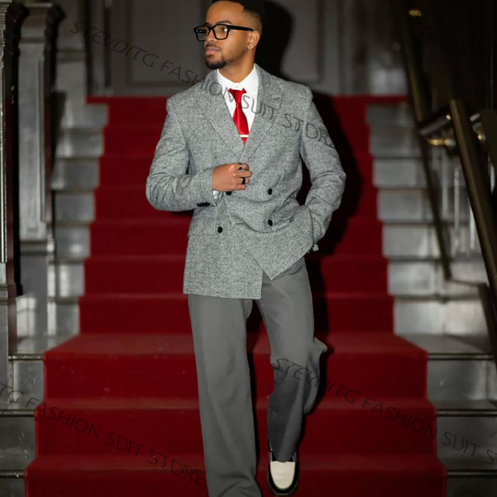 Casual Textured Men's Grey Dou - Men'S Formal Evening Wear recension och pris