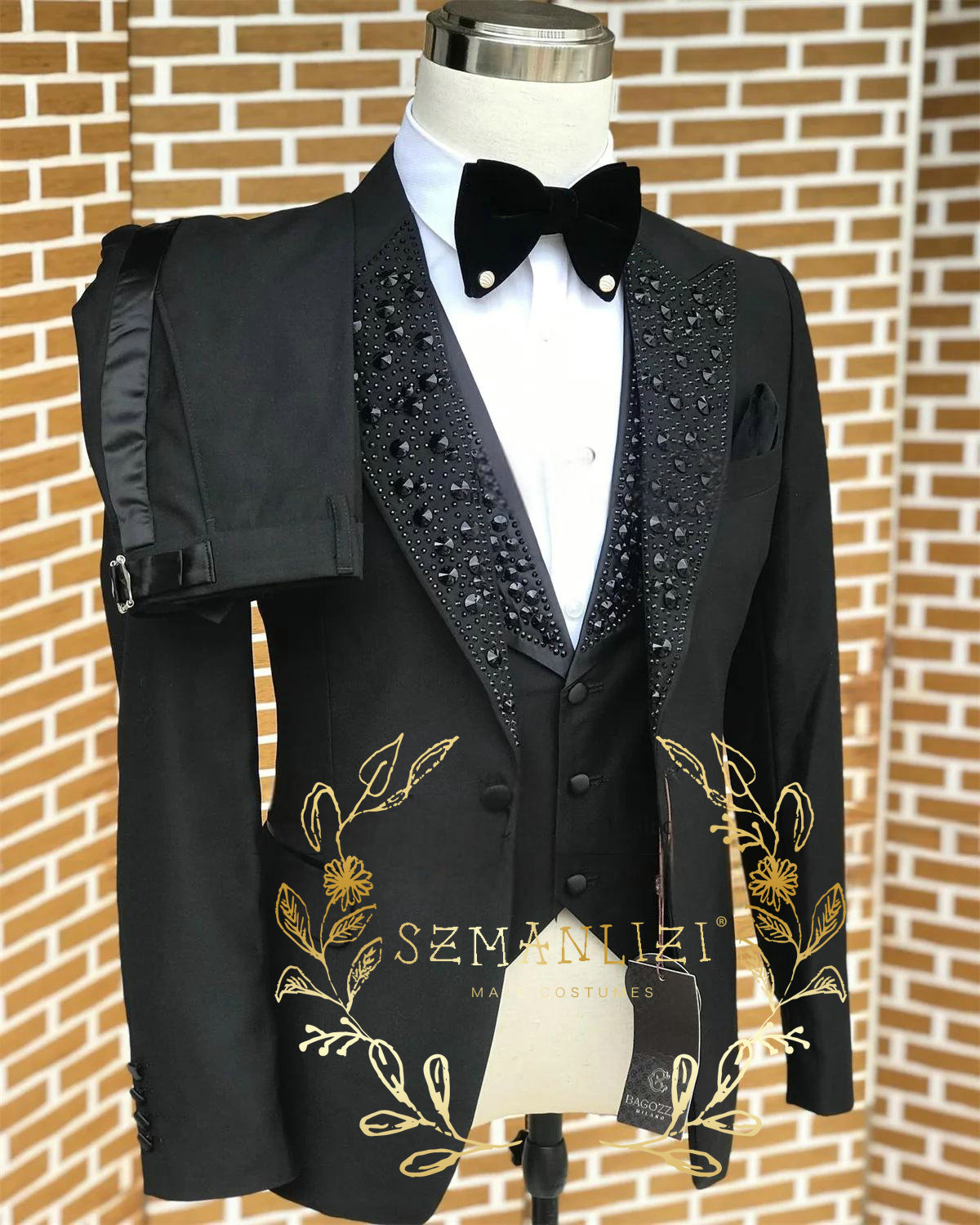 Black Men Suits Luxury Stone C - Men Formal Wear Wedding recension och pris