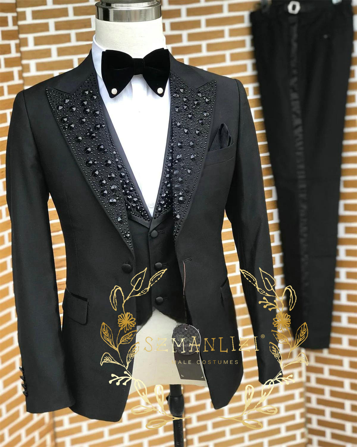 Black Men Suits Luxury Stone C - Men Formal Wear Wedding recension och pris