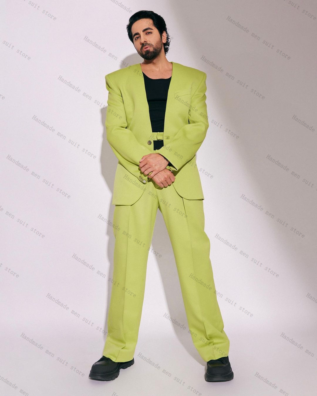 Fashion Green Men Suit Set 2 P - Men'S Formal Wear For Wedding Guest recension och pris