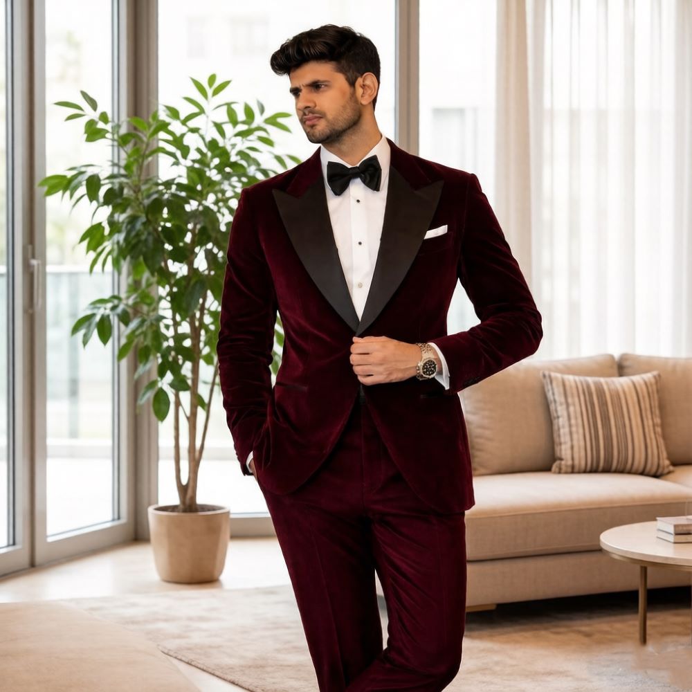 Velvet Suits for Men Slim Fit  - Men Formal Wear Fashion recension och pris