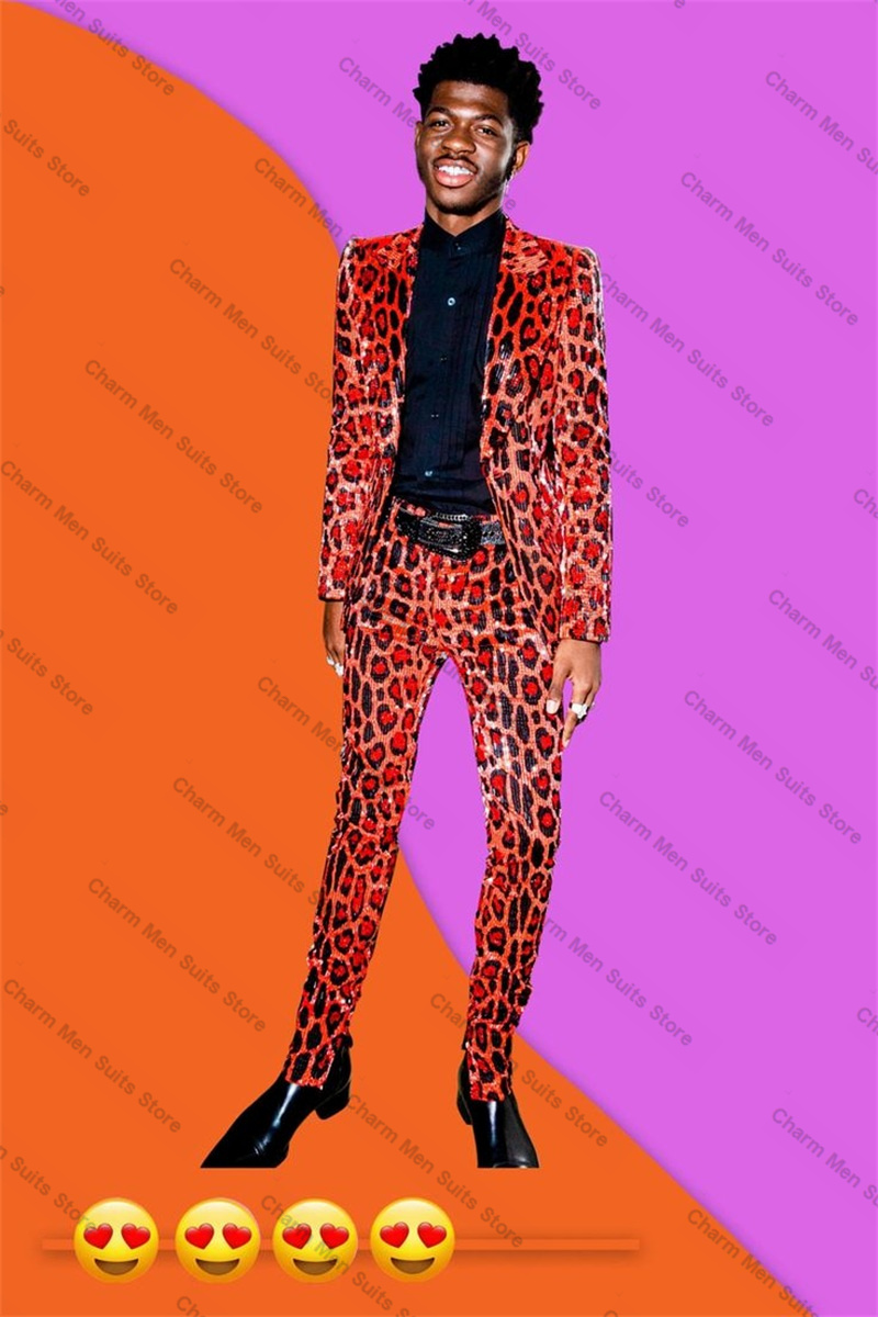 Leopard Sequins Men Suits Set  - Men Formal Wear Wedding recension och pris