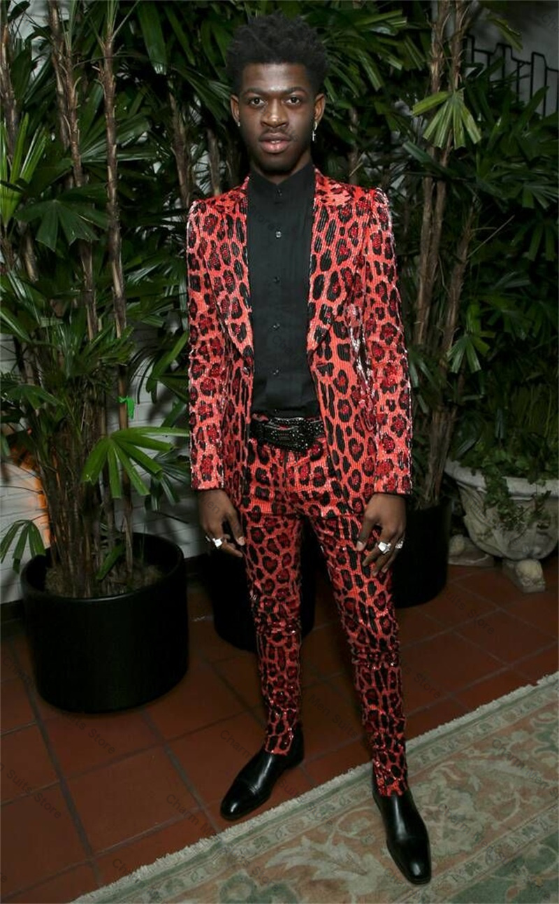 Leopard Sequins Men Suits Set  - Men Formal Wear Wedding recension och pris