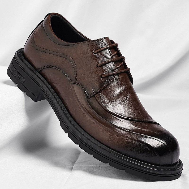 Brown Burnished Genuine Leathe - Men Formal Wear Wedding recension och pris