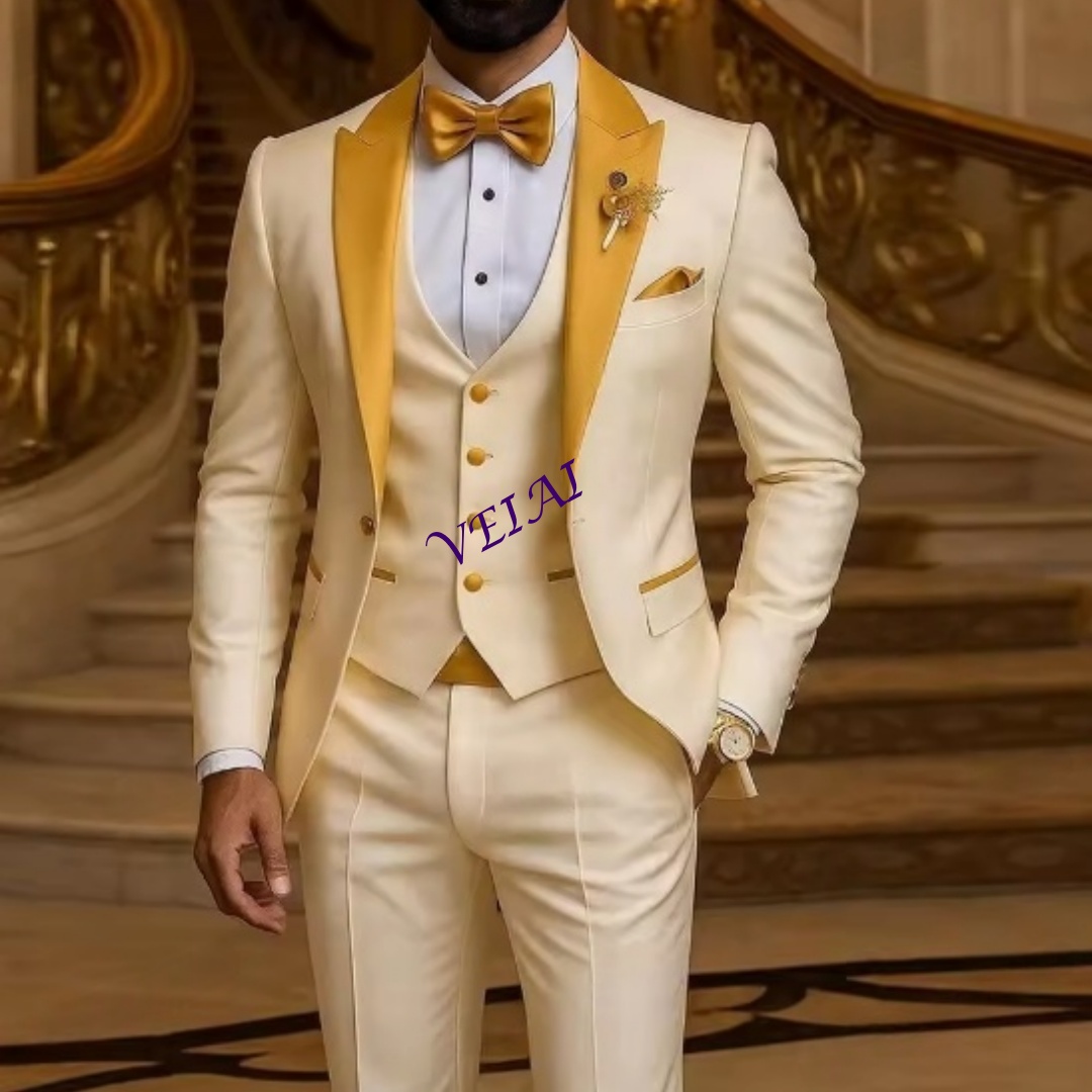 CustomizedGold Collar Ivory Me - Men Formal Wear Wedding recension och pris