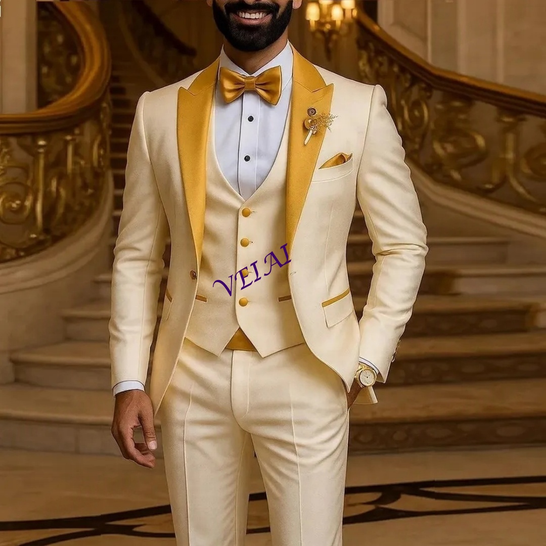 CustomizedGold Collar Ivory Me - Men Formal Wear Wedding recension och pris