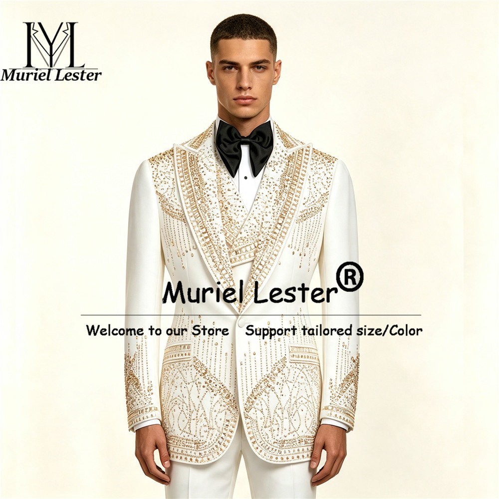 Luxury Men's Suits 3 Piece Set - Men Formal Wear Wedding recension och pris