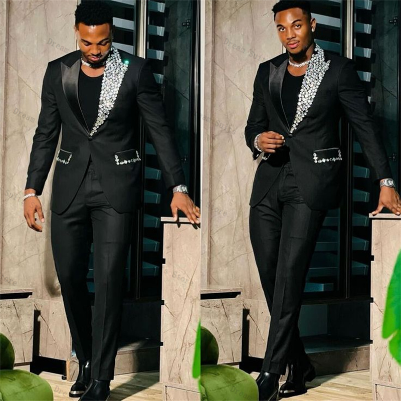 Crystals Formal Men Suit Set 2 - Men Formal Wear Wedding Guest recension och pris