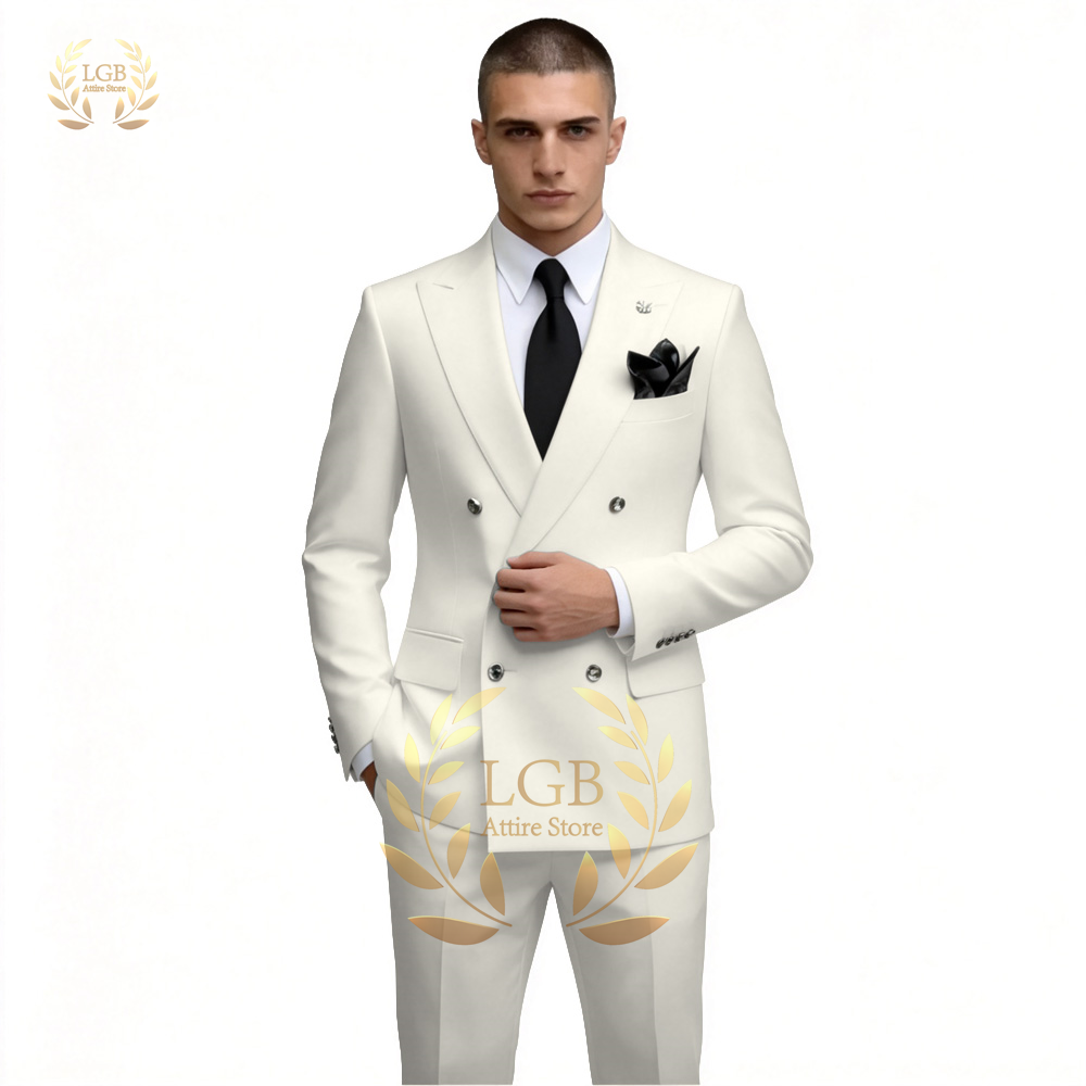 Men's White Double Breasted Su - Men'S Formal Evening Wear recension och pris