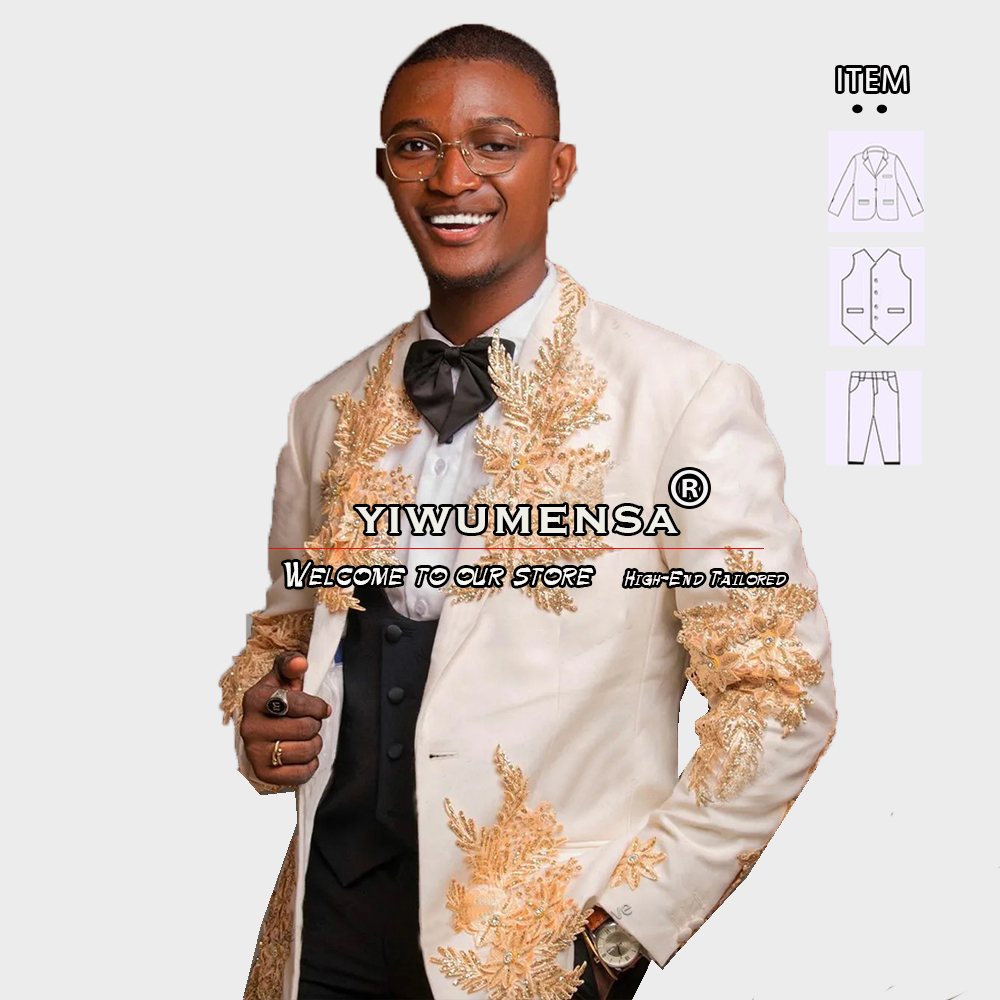 Customized 3 Pieces Suits Men  - Men Formal Wear Wedding recension och pris