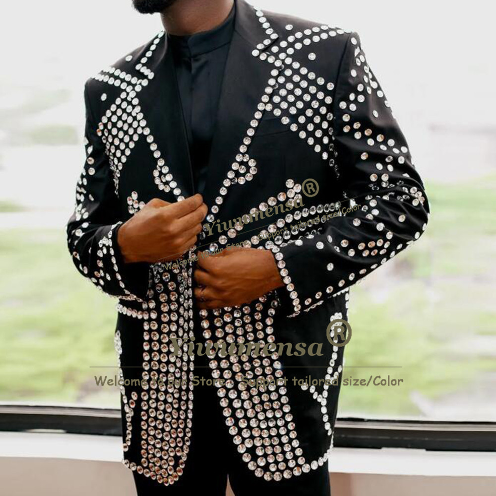 Heavy Beaded Stones Suits Men  - Men Formal Wear Wedding recension och pris
